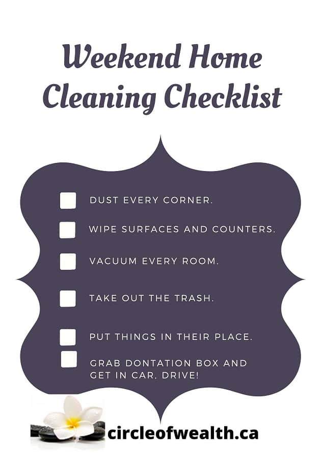 Weekend Home Cleaning Checklist for you from Circleofwealth.ca Who else wants a n organized home 