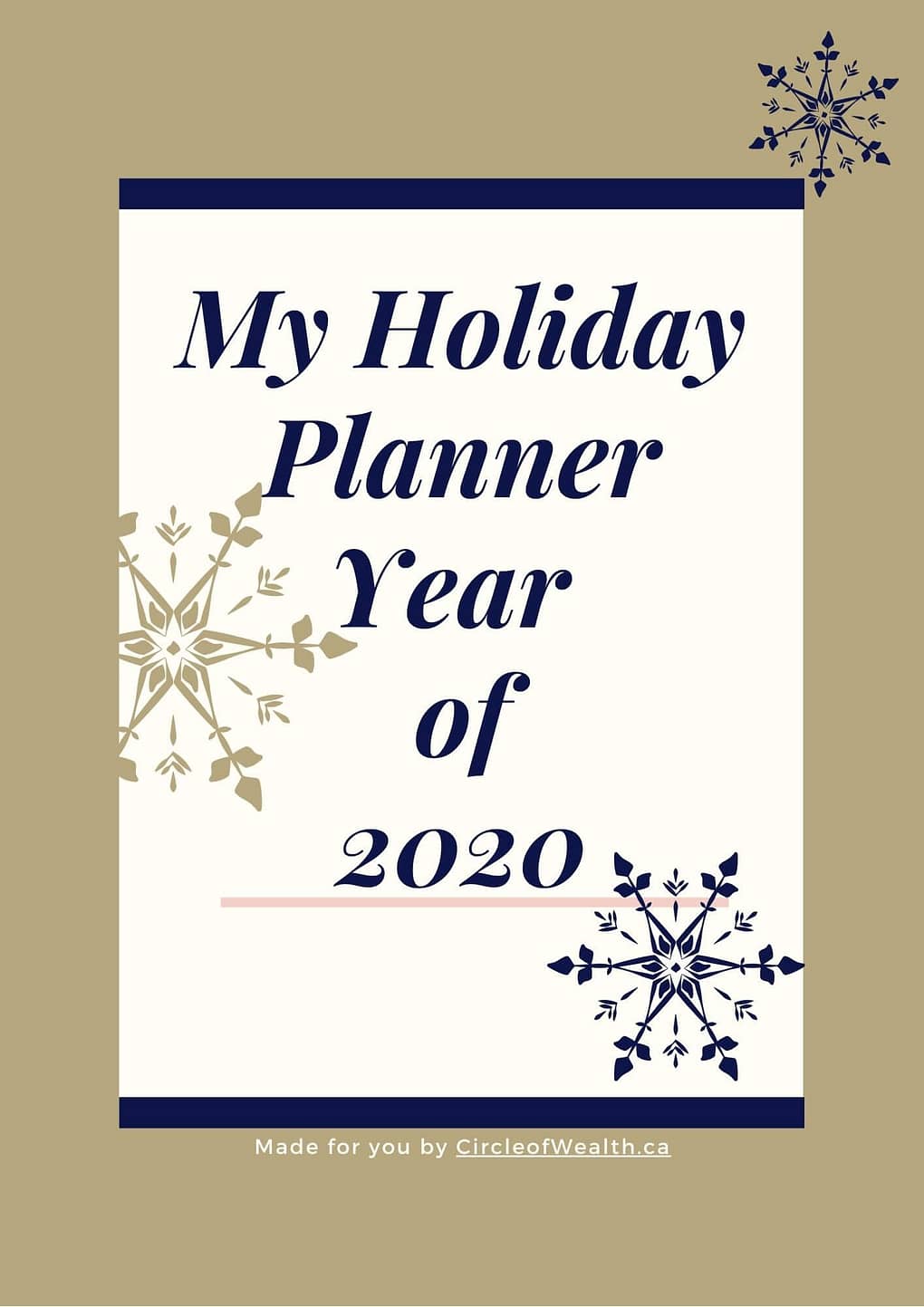 Cover Page for Holiday Planner