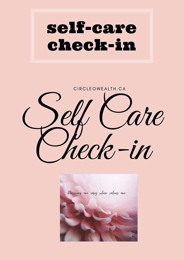 self care Check in Checklist guide