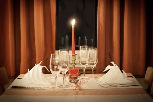 Romantic dinner table for Date night