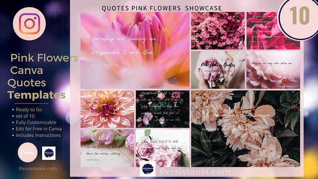 Pink Flowers Inspirational Quotes
